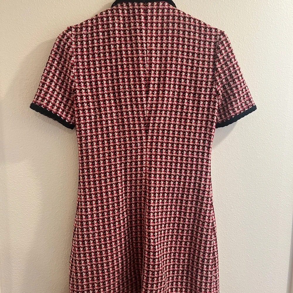 Maje Pink and Black Tweed Mini Dress - Picture 2 of 5